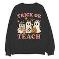 Teacher Halloween Trick Or Teach Cute Ghost Coffee Pumpkins Unisex Sweatshirt, trending gift Teacher Halloween Trick Or Teach Cute Ghost Coffee Pumpkins Unisex Sweatshirt, trending gift