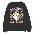 Teaching My Boos Ghost Teacher Cute Groovy Halloween Teacher Unisex Sweatshirt, Groovy Teacher Gifts, trending gift