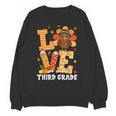 Thanksgiving Love Third Grade Teacher Turkey Autumn Fall Men Women Girls Kids Unisex Sweatshirt, trending gift