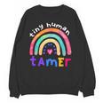 Tiny Human Tamer Watercolor Rainbow Daycare Teacher Unisex Sweatshirt, trending gift Tiny Human Tamer Watercolor Rainbow Daycare Teacher Unisex Sweatshirt, trending gift