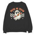 Trick Or Teach Groovy Retro Ghost Halloween Teacher Kids Unisex Sweatshirt, Groovy Teacher Gifts, trending gift