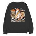 Trick Or Teach Groovy Teacher Halloween Floral Ghost Unisex Sweatshirt, Groovy Teacher Gifts, trending gift