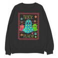 Trick Or Teach Neon Ghost Flower Teacher Spooky Halloween Unisex Sweatshirt, trending gift Trick Or Teach Neon Ghost Flower Teacher Spooky Halloween Unisex Sweatshirt, trending gift