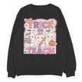 Trick Or Teach Retro Halloween Teacher Look Unisex Sweatshirt, trending gift