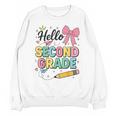 Cute Hello Second Grade Back To School Coquette Teacher Girl Unisex Sweatshirt, trending gift Cute Hello Second Grade Back To School Coquette Teacher Girl Unisex Sweatshirt, trending gift