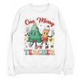 One Merry Teacher Groovy Christmas Tree Pjs Xmas Teacher Unisex Sweatshirt, Groovy Teacher Gifts, trending gift One Merry Teacher Groovy Christmas Tree Pjs Xmas Teacher Unisex Sweatshirt, Groovy Teacher Gifts, trending gift