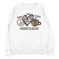 Peace Love Coffee Science Teacher Unisex Sweatshirt, Science Teacher Gifts, trending gift