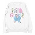 Preppy Fifth Grade Teacher Blue Floral Coquette Pencil Bow Unisex Sweatshirt, trending gift
