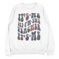Retro IT'S ME Hi I'm The TEACHER Groovy Testing Squad Pink Unisex Sweatshirt, Groovy Teacher Gifts, trending gift