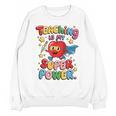 Retro Teaching Is My Superpower Apple Teacher Appreciation Unisex Sweatshirt, trending gift