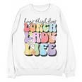 Soul Bleach Teacher Staff First Day Of School Last Hugs & High Fives Lunch Lady Vibes Blue Classic Fit Unisex Sweatshirt, trending gift