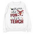Teachers Oh What Fun It Is To Teach Cute Red Plaid Reindeer Unisex Sweatshirt, trending gift Teachers Oh What Fun It Is To Teach Cute Red Plaid Reindeer Unisex Sweatshirt, trending gift