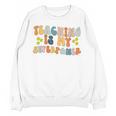 Teaching Is My Superpower Vintage Groovy University Teacher Unisex Sweatshirt, Groovy Teacher Gifts, trending gift