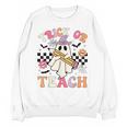 Trick Or Teach Groovy Teacher Halloween Retro Floral Ghost Unisex Sweatshirt, Groovy Teacher Gifts, trending gift Trick Or Teach Groovy Teacher Halloween Retro Floral Ghost Unisex Sweatshirt, Groovy Teacher Gifts, trending gift