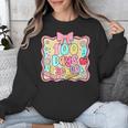 100 Days Of School Preppy 100th Day Of School Teacher Kids Unisex Sweatshirt, funny design