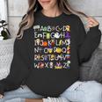 Alphabet ABCs Halloween Characters Kindergarten Teacher Kids Unisex Sweatshirt, funny design