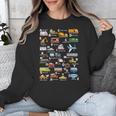 Alphabet Vehicles ABCs Learning Teachers Kids Boys Girls Unisex Sweatshirt, funny design