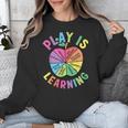 Apple Retro Play Is Learning Kindergarten Teacher Daycare Unisex Sweatshirt, funny design