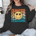 Back To School Groovy Smile Preschool Teachers Students Kids Unisex Sweatshirt, funny design