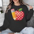 Back To School Pencil And Apple Teacher Student Unisex Sweatshirt, funny design Back To School Pencil And Apple Teacher Student Unisex Sweatshirt, funny design