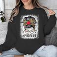 Bleached Teacher Para Life Paraprofessional Cute Messy Bun For Men Women Girls Kids Unisex Sweatshirt, funny design