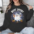 Boo Jour Ghost Halloween French Teacher Cute Coffe Croissant Unisex Sweatshirt, funny design Boo Jour Ghost Halloween French Teacher Cute Coffe Croissant Unisex Sweatshirt, funny design