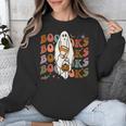 Booooks Ghost Halloween Groovy Vintage Teacher Book Reading Unisex Sweatshirt, Groovy Teacher Gifts, funny design Booooks Ghost Halloween Groovy Vintage Teacher Book Reading Unisex Sweatshirt, Groovy Teacher Gifts, funny design