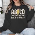 Boys Girls Teachers Rock Back To School ABCD Back In Class Unisex Sweatshirt, funny design Boys Girls Teachers Rock Back To School ABCD Back In Class Unisex Sweatshirt, funny design