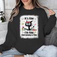 Cat It's Fine I'm Fine Everything Is Fine Teacher Life Unisex Sweatshirt, funny design Cat It's Fine I'm Fine Everything Is Fine Teacher Life Unisex Sweatshirt, funny design