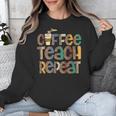 Coffee Teach Repeat Leopard Print Back To School Teachers Unisex Sweatshirt, funny design Coffee Teach Repeat Leopard Print Back To School Teachers Unisex Sweatshirt, funny design