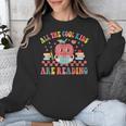 All The Cool Kids Are Reading Book Reading Teacher School Unisex Sweatshirt, funny design