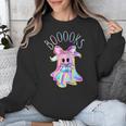 Cute Ghost Book Reading Halloween Teacher Top Girls Women Unisex Sweatshirt, funny design