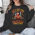 Eat Kids Punctuation Saves Lives Thanksgiving Turkey Teacher Unisex Sweatshirt, funny design Eat Kids Punctuation Saves Lives Thanksgiving Turkey Teacher Unisex Sweatshirt, funny design