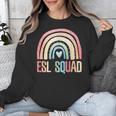 ESL Squad Teacher Crew Team Back To School English Rainbow Unisex Sweatshirt, Esl Teacher Gifts, English Teacher Gifts, funny design
