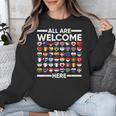 ESL Teacher All Are Welcome Here For Worlds Virtual Teachers Unisex Sweatshirt, Esl Teacher Gifts, funny design ESL Teacher All Are Welcome Here For Worlds Virtual Teachers Unisex Sweatshirt, Esl Teacher Gifts, funny design