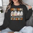 Everyone Communicates Differently Halloween Sped Teacher Unisex Sweatshirt, funny design Everyone Communicates Differently Halloween Sped Teacher Unisex Sweatshirt, funny design
