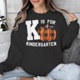 Fall Kindergarten Teacher K Is For Buffalo Plaid Pumpkin Unisex Sweatshirt, funny design Fall Kindergarten Teacher K Is For Buffalo Plaid Pumpkin Unisex Sweatshirt, funny design