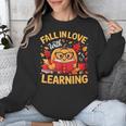 Fall In Love With Learning Pumpkin Thanksgiving Teacher Fall Unisex Sweatshirt, funny design