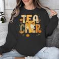 Fall Teacher Pumpkin Coquette Bow Autumn Classroom Unisex Sweatshirt, funny design