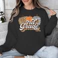 Fall Teacher Shirt 3rd Grade Teacher Retro Halloween Pumpkin Unisex Sweatshirt, funny design