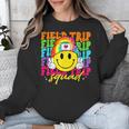 Field Trip Squad Groovy Field Day Smile Face Teacher Tie Dye Unisex Sweatshirt, Groovy Teacher Gifts, funny design Field Trip Squad Groovy Field Day Smile Face Teacher Tie Dye Unisex Sweatshirt, Groovy Teacher Gifts, funny design