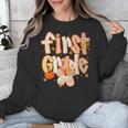 First Grade Fall Floral Coquette Bow Teachers Students Unisex Sweatshirt, First Grade Teacher Gifts, funny design First Grade Fall Floral Coquette Bow Teachers Students Unisex Sweatshirt, First Grade Teacher Gifts, funny design