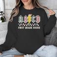 First Grade Rocks Teachers Back To School ABCD Rock Students Unisex Sweatshirt, First Grade Teacher Gifts, funny design First Grade Rocks Teachers Back To School ABCD Rock Students Unisex Sweatshirt, First Grade Teacher Gifts, funny design