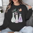 Flowers Test Tube Chemistry Student Science Teacher Women Unisex Sweatshirt, Science Teacher Gifts, funny design