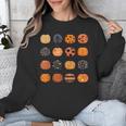 Folk Art Pumpkins Teacher Nurses Admin Witch Halloween Cute Unisex Sweatshirt, funny design