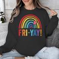 Fri-Yay Friyay Rainbow Colors Teacher Childrens Fun Designs Unisex Sweatshirt, funny design