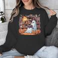 Ghost Book Reading Halloween Books Lover Teacher Unisex Sweatshirt, funny design