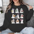 Ghost Reading Teacher Halloween Costume Librarian Book Lover Unisex Sweatshirt, funny design