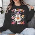 Groovy Teaching My Boos Teacher Ghost Halloween Teacher Unisex Sweatshirt, Groovy Teacher Gifts, funny design