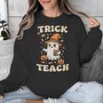 Halloween Teacher Shirts Women School Trick Or Teach Groovy Unisex Sweatshirt, Groovy Teacher Gifts, funny design Halloween Teacher Shirts Women School Trick Or Teach Groovy Unisex Sweatshirt, Groovy Teacher Gifts, funny design